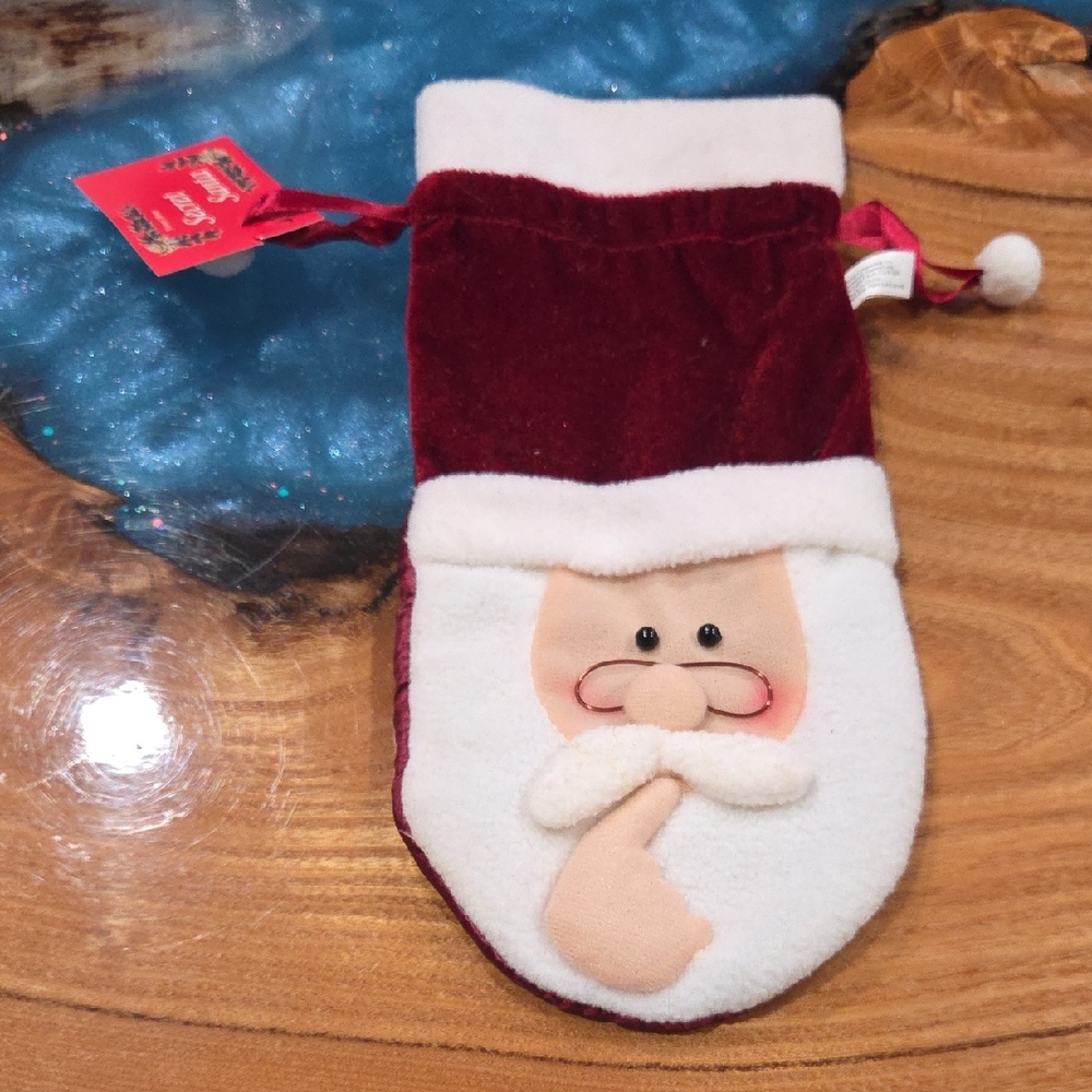 Santa Claus Velvet Gift Bag for Kids